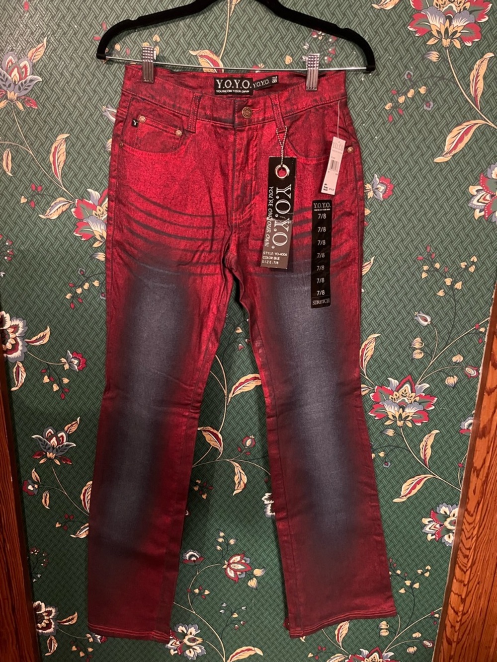 RESTOCK!!!! Red & Black Y2K dead stock jeans by Y.O.Y.O
